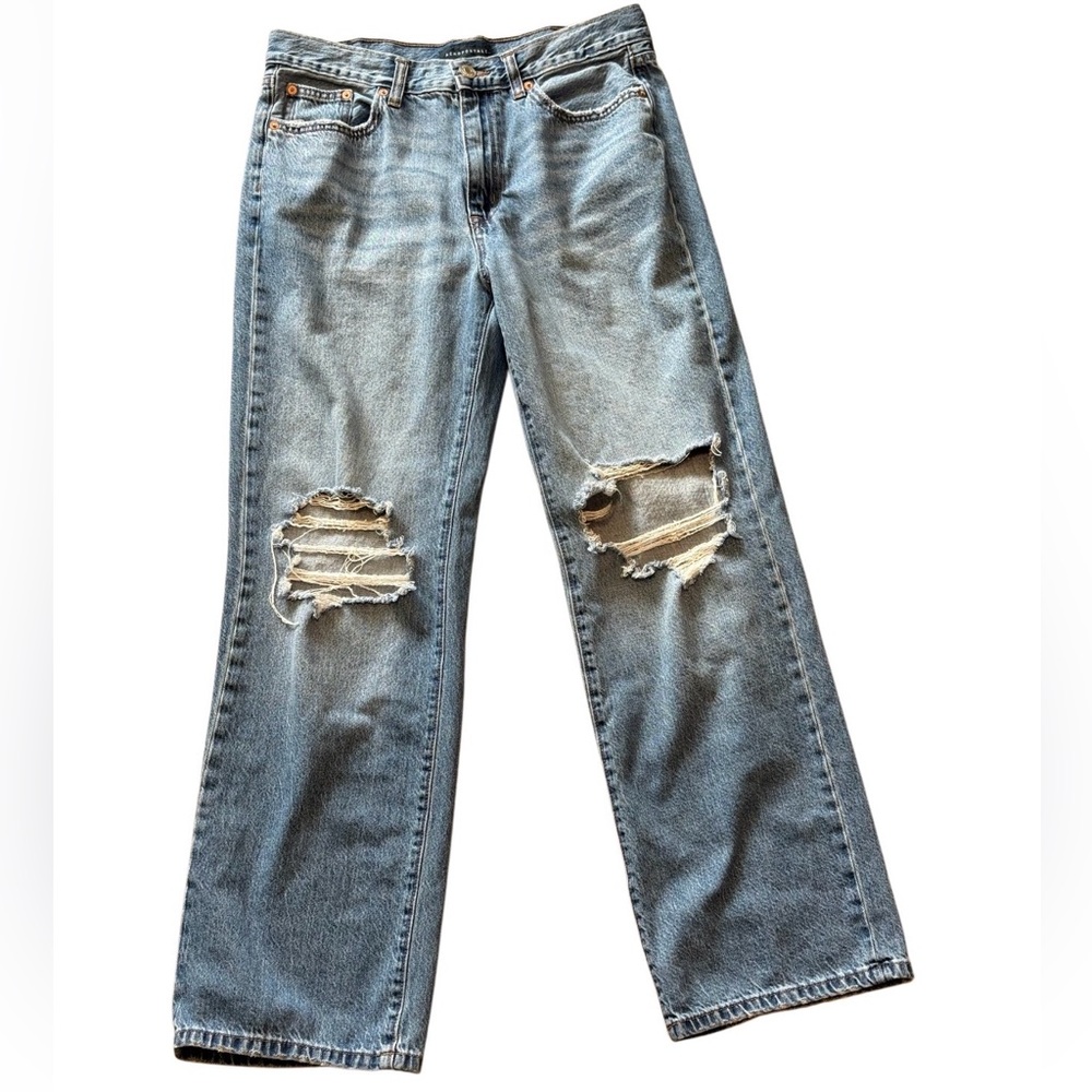 Aeropostale Wide Leg Skater Jeans Size 8 Distressed Y2K Denim - Picture 2 of 3